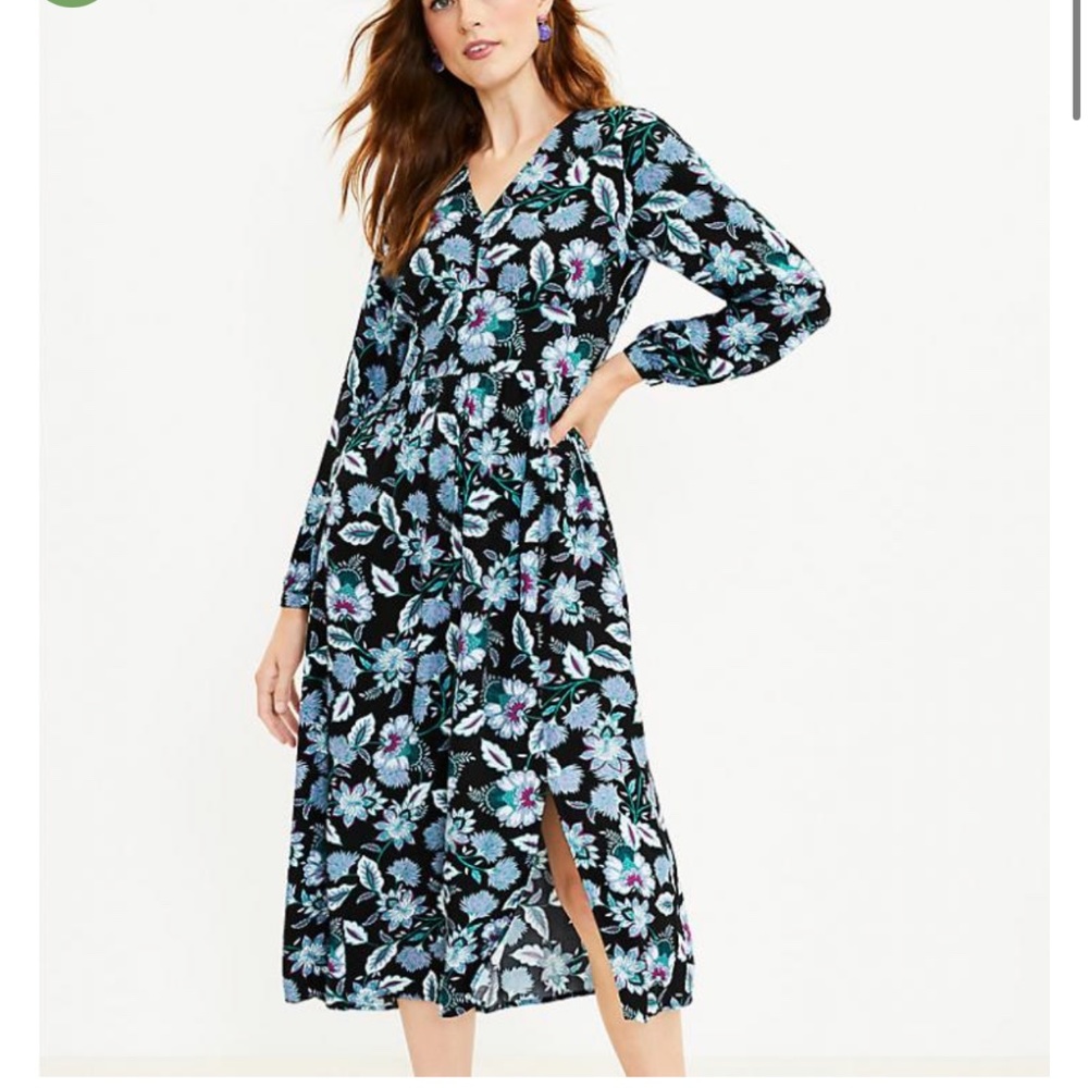 Loft v neck floral dress (brand new)